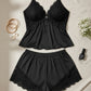 🥳2026 HOT SALE🥳💞 Meer dan 50K+ verkocht! 👗🌸 50% KORTING!  Camisole & shorts pyjama set met kanten afwerking – zachte satijnachtige stof, verstelbare bandjes & V-hals.