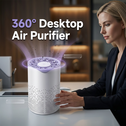 ✨ 360° Bureauluchtreiniger – Adem overal schone lucht in! ✨