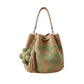 🌼Gehaakte Dames Bucketbag met Bloemenmotief – Lichte Boho Schoudertas voor Zomer en Dagelijks Gebruik