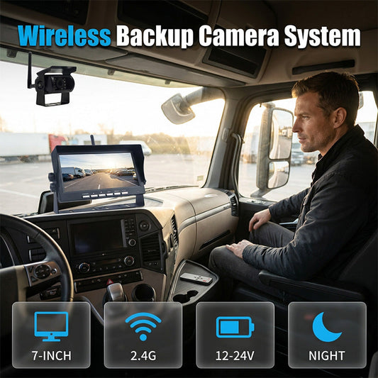 18 cm draadloze achteruitrijcamera set met monitor voor vrachtwagen, bus & tractor 🚛 Helder achteraanzicht