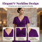 🌸👗Jurk met V-hals en gedraaide voorkant – met zakken, zwierig en veelzijdig