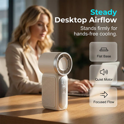 💨 Mini handventilator met LED-display | 🧊 6 snelheden, 10,7 uur verkoeling | Weegt niets – gaat overal mee naartoe