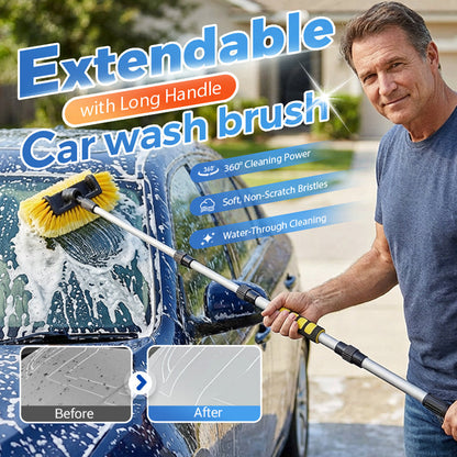 🚗 Reinig je auto zonder te bukken –  152 cm uitschuifbare borstel, bereikt elke plek snel, zonder krassen 🧼💦