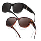 🕶️👓  Brildragers opgelet: deze oversized zonnebril schuift over je eigen bril en je ziet eruit als een filmster – geen dure clip-on, geen geknipper met lenzen!