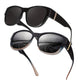 🕶️👓  Brildragers opgelet: deze oversized zonnebril schuift over je eigen bril en je ziet eruit als een filmster – geen dure clip-on, geen geknipper met lenzen!
