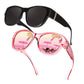 🕶️👓  Brildragers opgelet: deze oversized zonnebril schuift over je eigen bril en je ziet eruit als een filmster – geen dure clip-on, geen geknipper met lenzen!