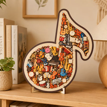 ⌛Tijdelijk aanbod🎶Houten muzieknoot-legpuzzel🧩