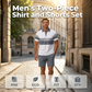 🔥 Heren casual set met korte mouwen, sportieve strandmode voor de zomer, ruitpatroon, slim-fit, boven de knie.