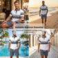 🔥 Heren casual set met korte mouwen, sportieve strandmode voor de zomer, ruitpatroon, slim-fit, boven de knie.