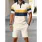 🔥 Heren casual set met korte mouwen, sportieve strandmode voor de zomer, ruitpatroon, slim-fit, boven de knie.