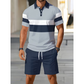🔥 Heren casual set met korte mouwen, sportieve strandmode voor de zomer, ruitpatroon, slim-fit, boven de knie.