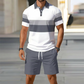 🔥 Heren casual set met korte mouwen, sportieve strandmode voor de zomer, ruitpatroon, slim-fit, boven de knie.