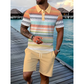 🔥 Heren casual set met korte mouwen, sportieve strandmode voor de zomer, ruitpatroon, slim-fit, boven de knie.