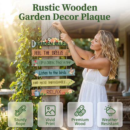 🌿 50% KORTING 🌿 6-delige set houten bloementuinborden – charmante lentevoordeurdecoratie voor muur, hek, balkon, tuin en huis 🌸