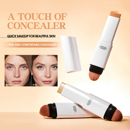 📢📢  1+1 gratis✨ Cover Cream Stick | Koreaanse kleurveranderende foundation stick met Volufiline | Medium tot volledige dekking, dewy finish | Dubbelzijdig met afneembare borstel ✨