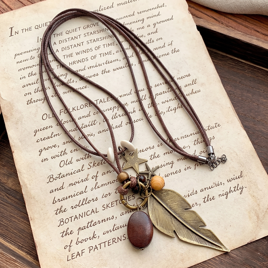Vintage Boho Veren Hanger Ketting