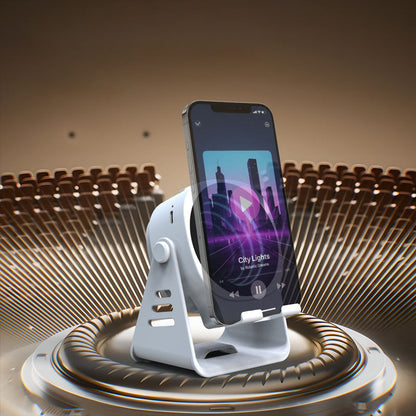 🔥 50% KORTING! 🔊 5-in-1 Draadloze Bluetooth-luidspreker met Telefoonhouder – Stereo geluid, 3500mAh oplaadbaar, 8 RGB-sfeerlichten en 360° verstelbare standaard 📱 Werkt met iPhone, Android & iPad