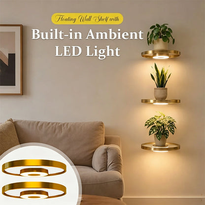 💡Zwevende wandplank met ingebouwde LED-sfeerverlichting.