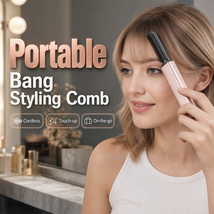 💥【50% OFF】🔥 Draadloze Verwarmde Ponyschaar | Snel Gladmaken | Zachte Warmte, Geen Hitteschade | Compact & Draagbaar | Roségoud/Parelwit | Must-Have voor Drukke Ochtenden 💇‍♀️