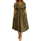 👗Damesjurk met V-hals, bloemenprint en gedraaide taille