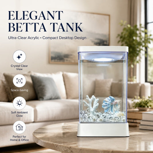 Betta-vissenkom met 7-kleuren LED-verlichting