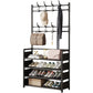 🚚Gratis verzending🏠 3-in-1 organizer voor de hal: vrijstaande kapstok met 5-laags opbergrek, 8 haken, verstelbare schoenenplank en kastrek – voor woonkamer, slaapkamer en hal.