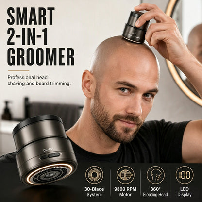 📢📢 50% KORTING!! ⏰✂️2-in-1 Slimme Elektrische Kaalhoofdshearer en Baardtrimmer met Digitaal Display