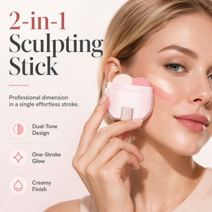 2-in-1 langhoudende highlighter- & blushstick
