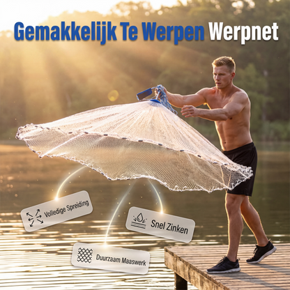 📢📢 50% KORTING !! ⏰ Werpnet – makkelijk te werpen, stevig gaas, snel zinkend, veelzijdig inzetbaar 🌊