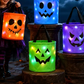 🎃🧛LED Halloween-pompoenlampjes-snoepemmers & non-woven tassen – herbruikbare trick-or-treat-buidels voor kids, ook leuk als feestcadeautje.