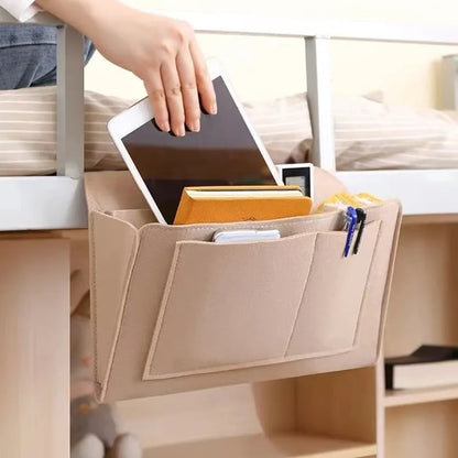 📢📢  1+1 gratis🛏️Vilten Bedhangorganizer | Voor Boeken, Telefoon, Bril & Afstandsbediening | Praktische Opbergtas voor Naast het Bed | Alles Binnen Handbereik