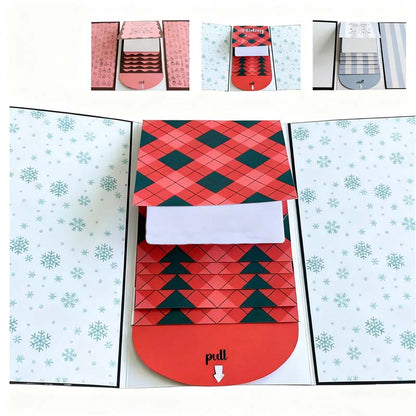 📢📢1 + 2 gratis🎄 Creatieve Kerst Waterval Cadeaubon Booklet 🎁