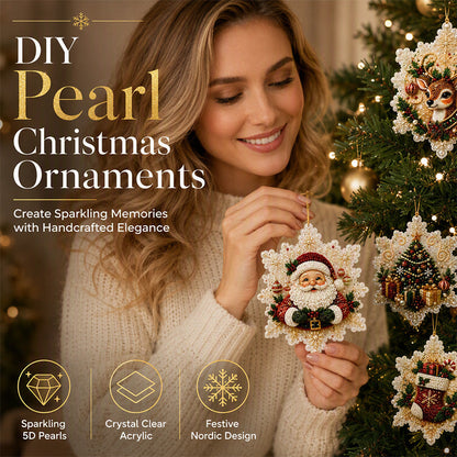 🎄 12-delige DIY diamond painting set voor kerstornamenten