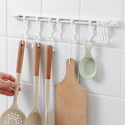 📢📢  1+1 gratis🍳Zelfklevende keukenrail maet 10 schuifhaken – ruimtebesparend, zonder boren & stevig. Houd uw keuken georganiseerd! ✨🔧