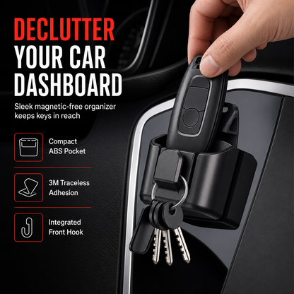 🚗 50% korting! Autosleutelhouder met haak – ruimt dashboard op, geen gerammel meer. 3M zelfklevend, zonder boren – ook voor toegangspassen! ✨🔑