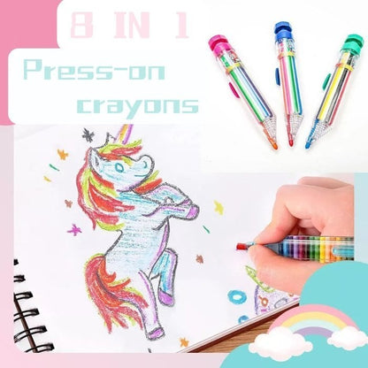🎨 Teken direct in 8 kleuren! Veelkleurige krijtstift zonder doosje