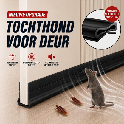 📢📢 50% KORTING🚪 Drievoudig afdichtende tochtstopper voor onder de deur – zelfklevende PVC-tochtstrip voor de onderkant van binnendeuren | geluidsreductie, energiebesparing en bescherming tegen motten, schimmel & vocht.