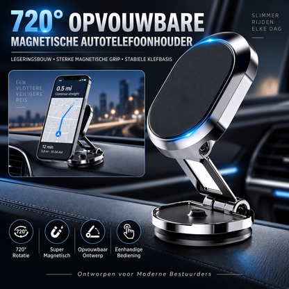 🎁 Sinterklaasactie: 50% korting🧲 Magnetische autotelefoonhouder – opvouwbare dashboardhouder van zinklegering met 8 magneten, 360° draaibare kop en basis, verstelbare kijkhoek