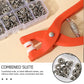 📢📢 50% KORTING🧵 Naaiset voor naadloos stikken – onzichtbare gekleurde metalen gespen & handmatige druktang | DIY-hobbyaccessoires voor kleding, hoeden en huishoudelijk naaigerei.