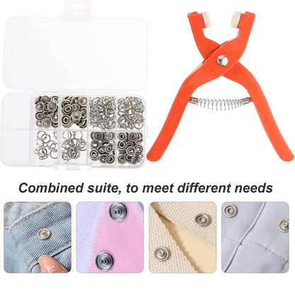 📢📢 50% KORTING🧵 Naaiset voor naadloos stikken – onzichtbare gekleurde metalen gespen & handmatige druktang | DIY-hobbyaccessoires voor kleding, hoeden en huishoudelijk naaigerei.
