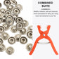 📢📢 50% KORTING🧵 Naaiset voor naadloos stikken – onzichtbare gekleurde metalen gespen & handmatige druktang | DIY-hobbyaccessoires voor kleding, hoeden en huishoudelijk naaigerei.