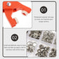 📢📢 50% KORTING🧵 Naaiset voor naadloos stikken – onzichtbare gekleurde metalen gespen & handmatige druktang | DIY-hobbyaccessoires voor kleding, hoeden en huishoudelijk naaigerei.