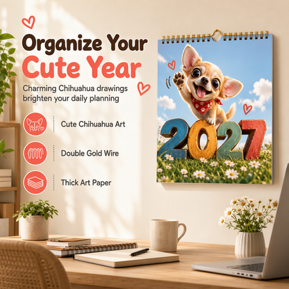 📢📢  1+1 gratis🐕Chihuahua-wandkalender voor 12 maande
