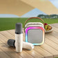 📢📢 50% KORTING!! 🎤 Draagbare mini karaokemachine met 2 draadloze microfoons – oplaadbare USB-bluetoothspeaker met LED-verlichting, ideaal voor familiefeesten en verjaardagsfeestjes.