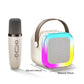 📢📢 50% KORTING!! 🎤 Draagbare mini karaokemachine met 2 draadloze microfoons – oplaadbare USB-bluetoothspeaker met LED-verlichting, ideaal voor familiefeesten en verjaardagsfeestjes.