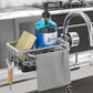 📢📢 50% KORTING🚰 Gootsteen Organizer Rek – Ophangbaar kraandroogrek met lekbak, RVS, demonteerbaar, spons-, zeep- en borstelhouder voor keuken en badkamer