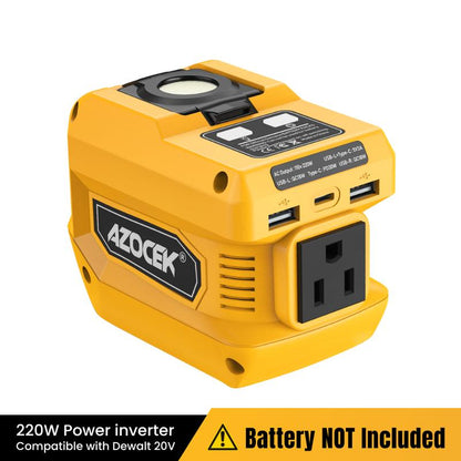⚡ 220W Draagbare Stroomomvormer – ideaal voor noodstroom thuis, camping, voertuigonderhoud en bouwplaatsen.