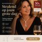 📿Damesset met zirconium bloemen hangerketting en oorbellen
