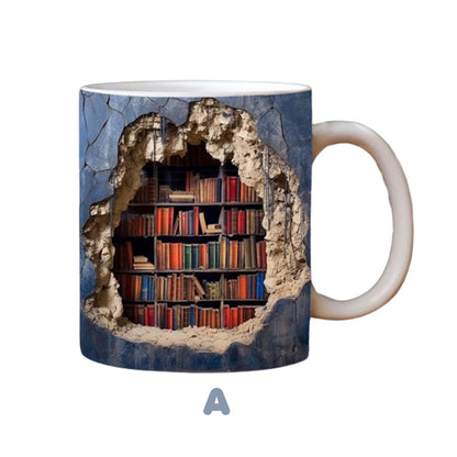 [creative gift] 3D Bookshelf Mug Cup