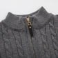 Heren Ribgebreide Shirt met halve ritssluiting